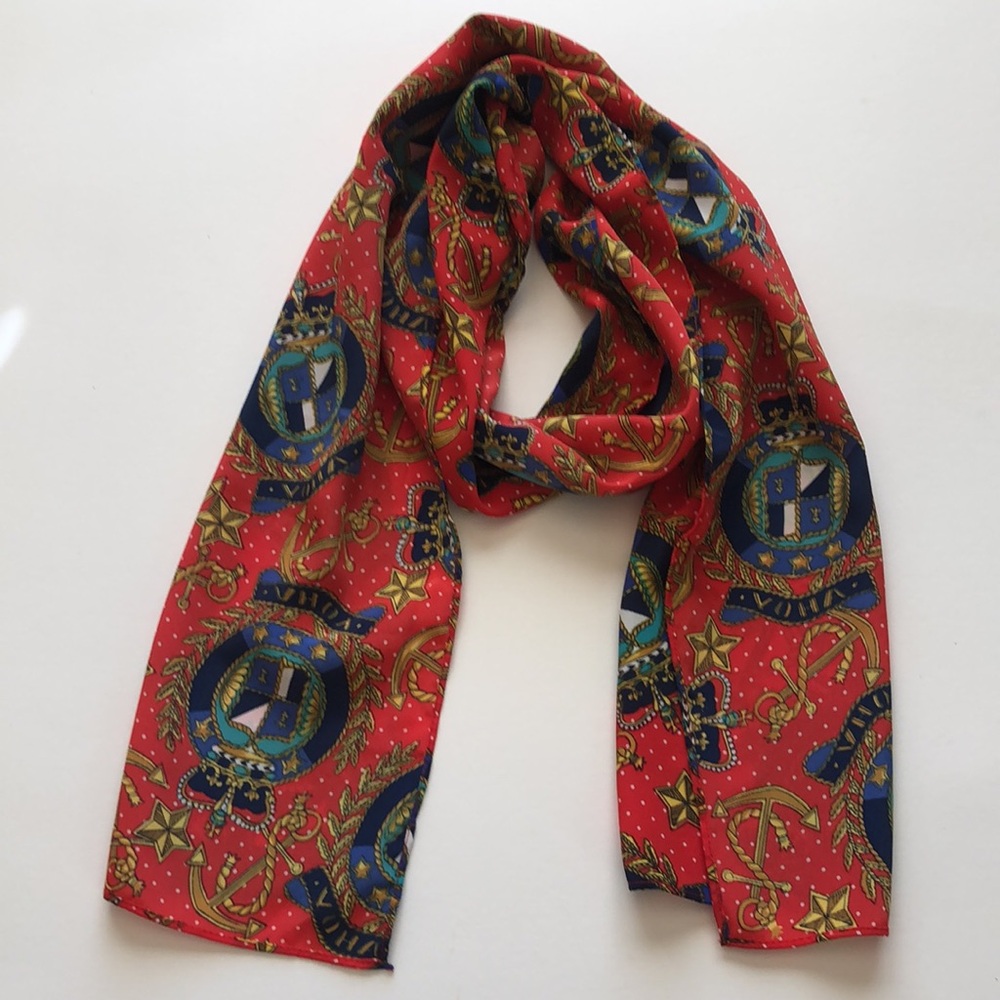 AHOY! SCARF 
NAUTICAL ANCHOR FASHION SCARF
EUC - Picture 10 of 10